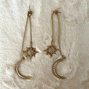 Moon and North Star Earrings